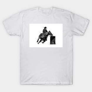 Barrel Racer Boy Black and White Rodeo Gift T-Shirt